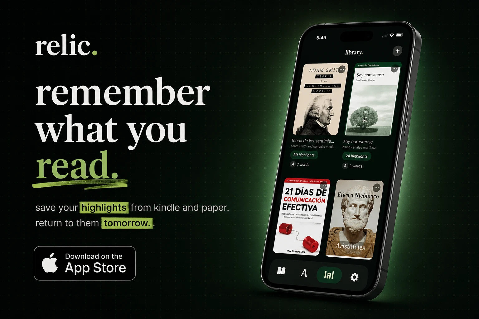 Relic app preview